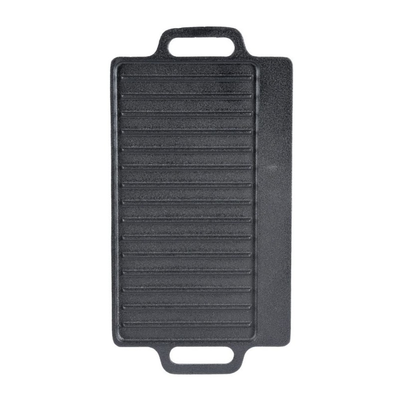 Placa de hierro fundido para grill de doble cara, 43x23 cm - 