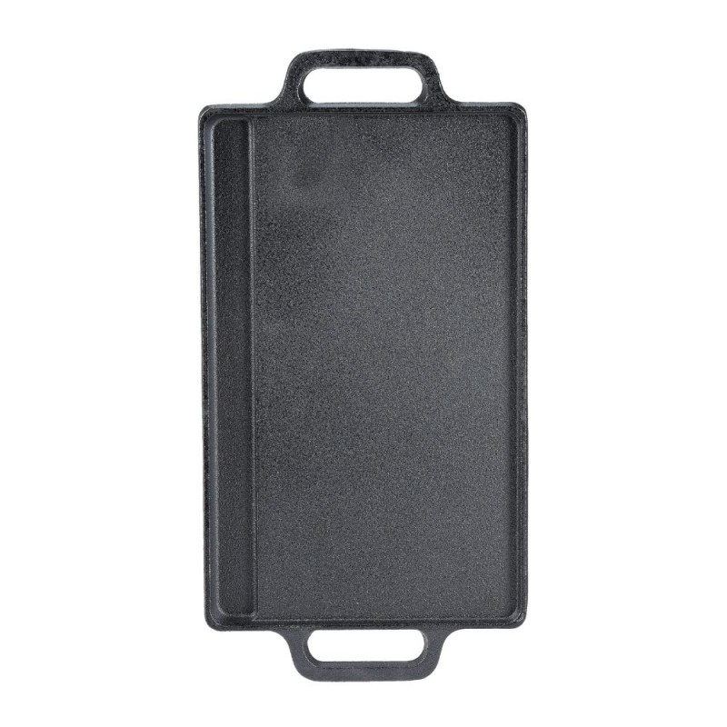 Placa de hierro fundido para grill de doble cara, 38x23 cm | Placa de hierro fundido Placa de hierro fundido para grill de doble cara, 38x23 cm | Placa de hierro fundido | |