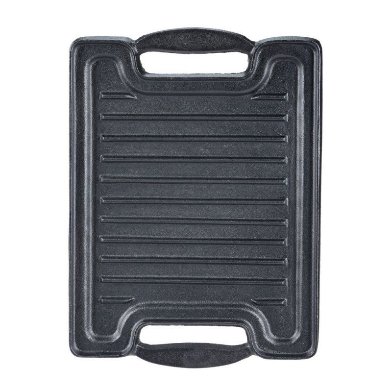 Placa de hierro fundido para grill de doble cara, 36x25 cm - 