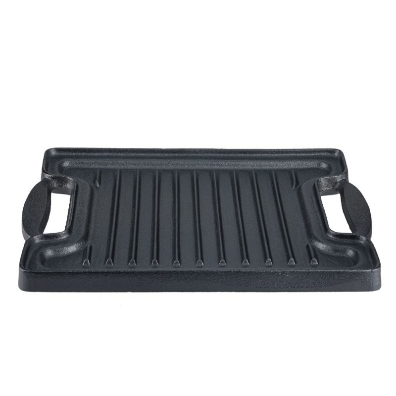 Placa de hierro fundido para grill de doble cara, 36x25 cm - 