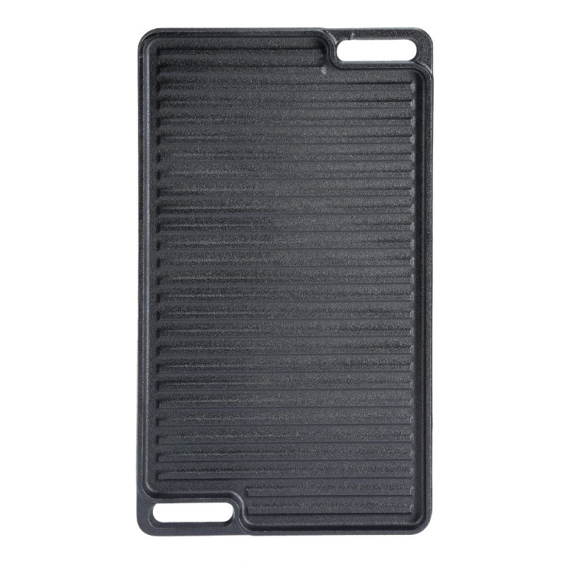 Placa de hierro fundido para grill de doble cara, 46x26 cm - 