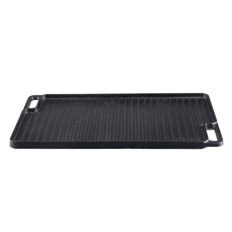 Placa de hierro fundido para grill de doble cara, 46x26 cm - 