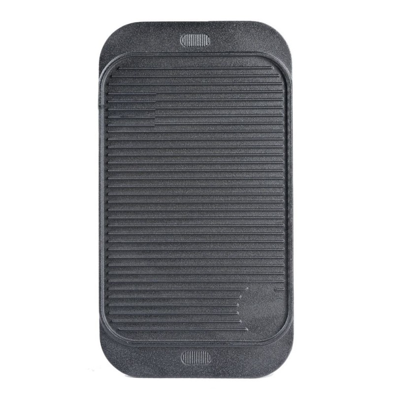 Placa de hierro fundido para grill de doble cara, 48x26 cm - Placa de hierro fundido
