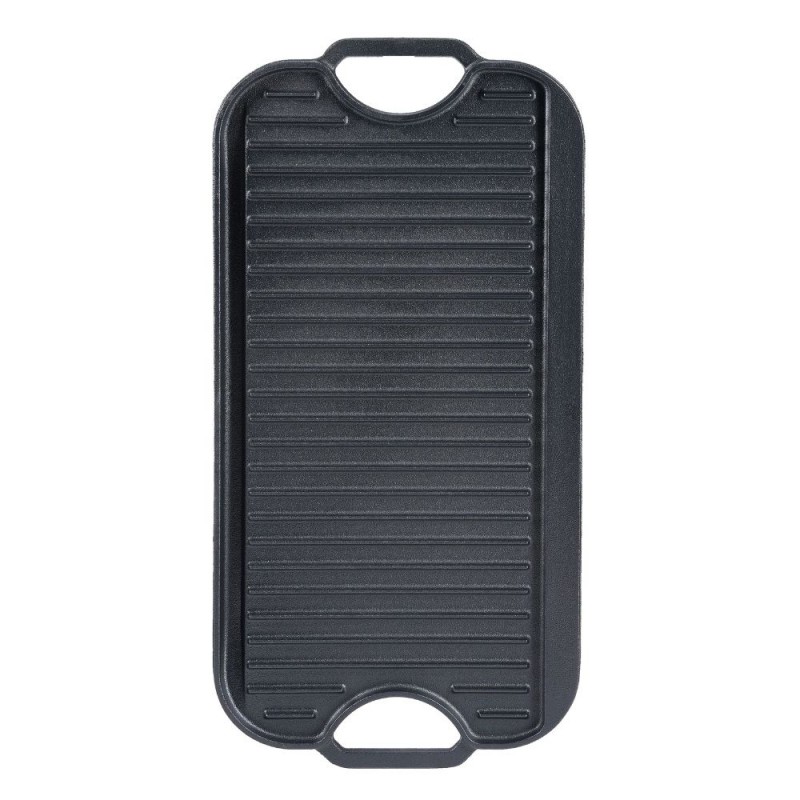 Placa de hierro fundido para grill de doble cara, 51x26 cm - 
