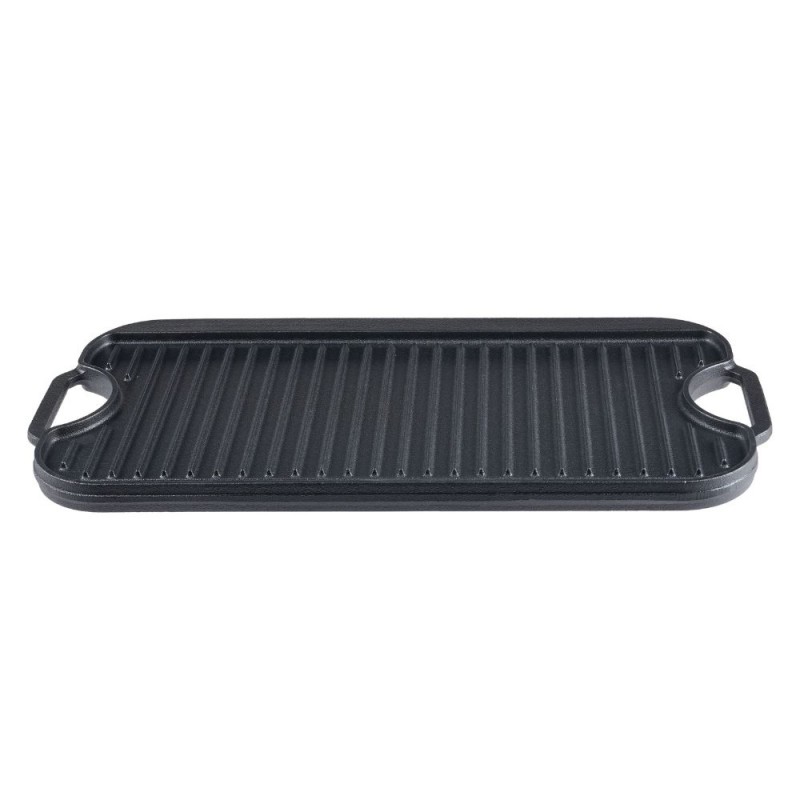 Placa de hierro fundido para grill de doble cara, 51x26 cm - 