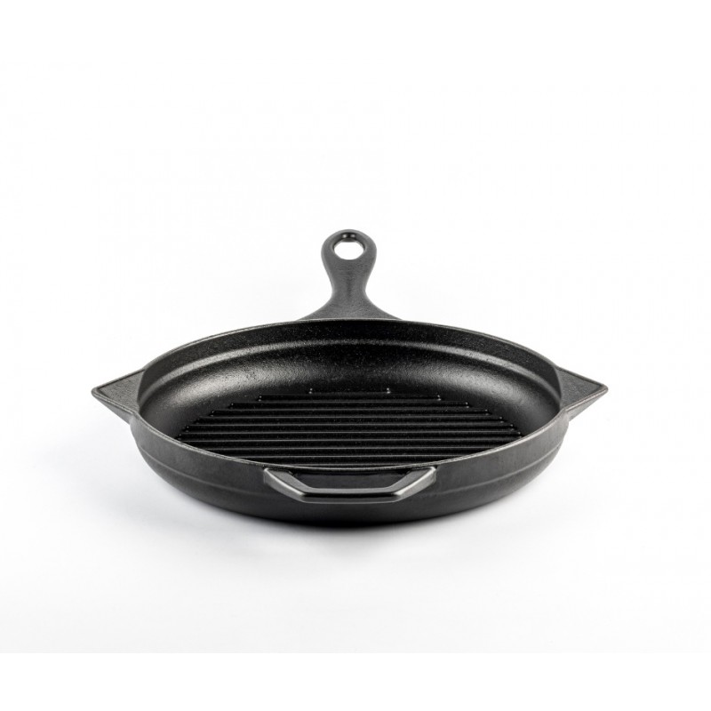 Sartén para parrilla de hierro fundido esmaltado Hosse, Black Onyx, Ф24cm | Sartén para parrilla de hierro fundido | Sartén de hierro fundido |