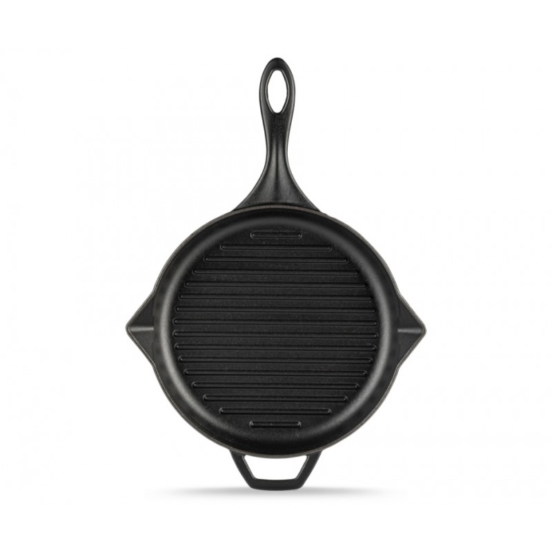 Sartén para parrilla de hierro fundido esmaltado Hosse, Black Onyx, Ф28cm - 