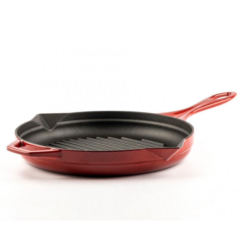 Sartén para parrilla de hierro fundido esmaltado Hosse, Rubin, Ф28cm - 