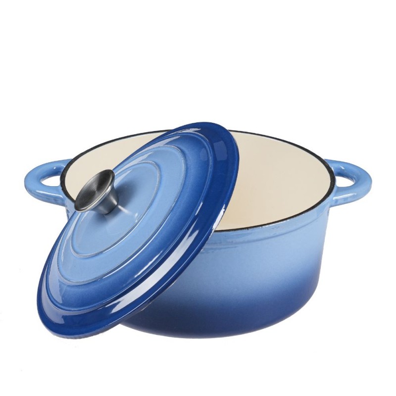 Olla de hierro fundido esmaltada, Azul, Ф22 - 
