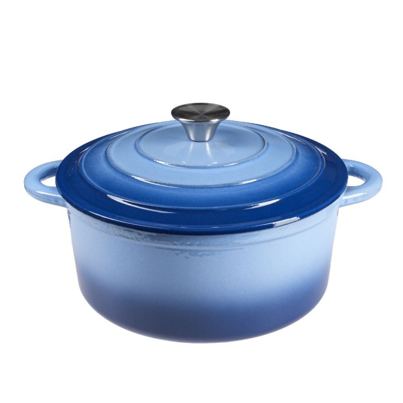 Olla de hierro fundido esmaltada, Azul, Ф22 - 