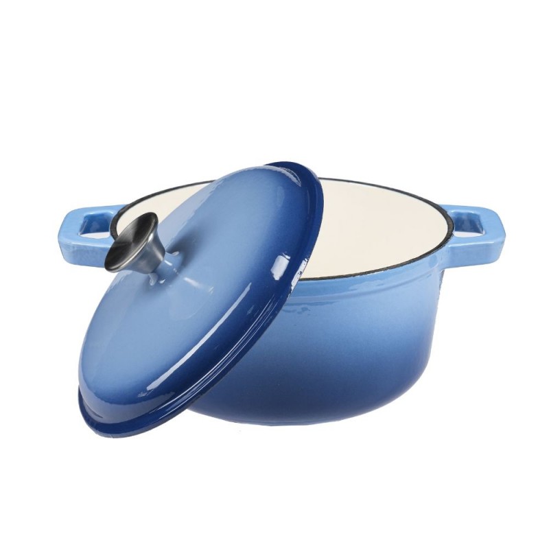 Olla de hierro fundido esmaltada, Azul, Ø24 - 