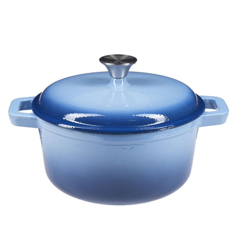 Olla de hierro fundido esmaltada, Azul, Ø24 - 