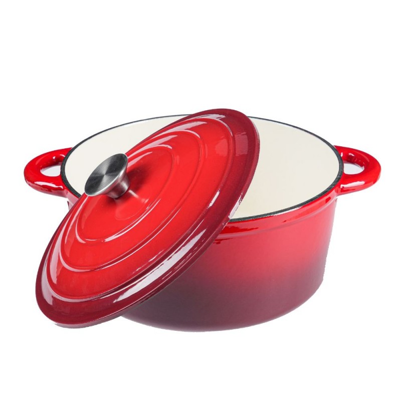 Olla de hierro fundido esmaltada, Rojo, Ф22 - 