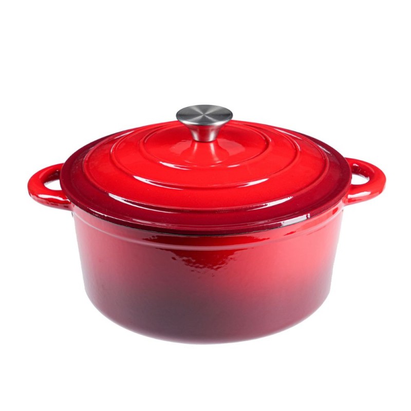 Olla de hierro fundido esmaltada, Rojo, Ф22 - 