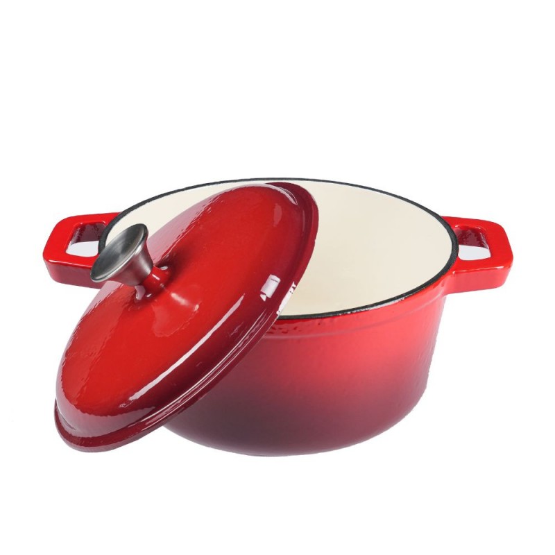 Olla de hierro fundido esmaltada, Rojo, Ф24 - 