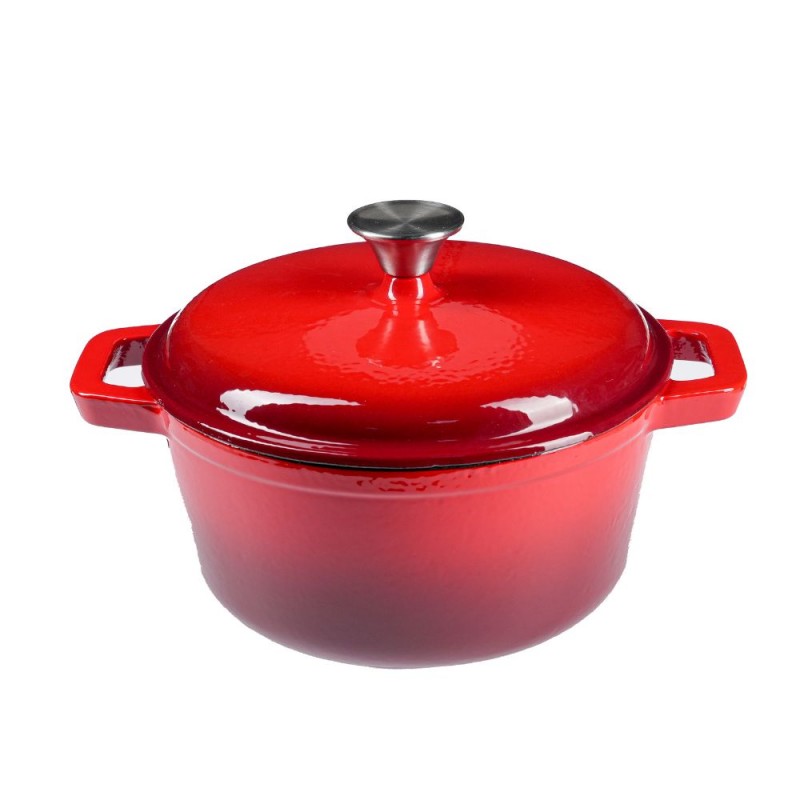 Olla de hierro fundido esmaltada, Rojo, Ф24 - 