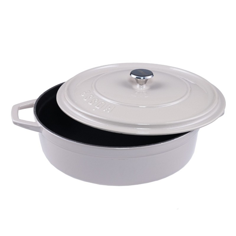 Olla poco profunda de hierro fundido Hosse, Ivory, Ф28 - 