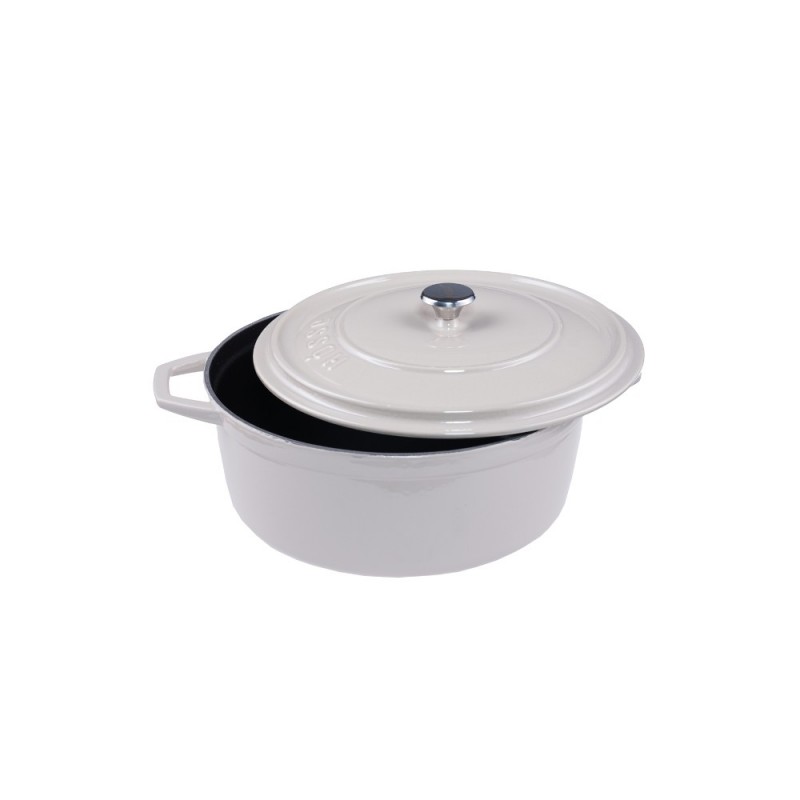 Olla profunda de hierro fundido Hosse, Ivory, Ф12 - 
