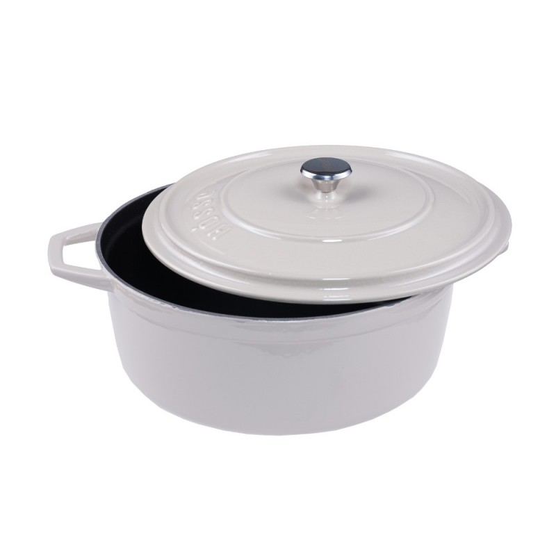Olla profunda de hierro fundido Hosse, Ivory, Ф24 - 