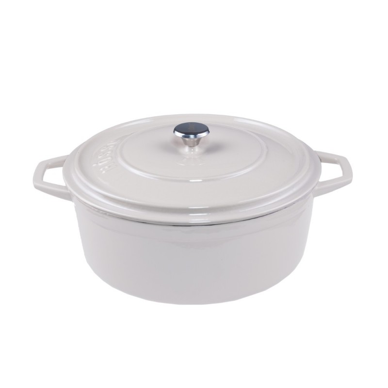 Olla profunda de hierro fundido Hosse, Ivory, Ф24 - 