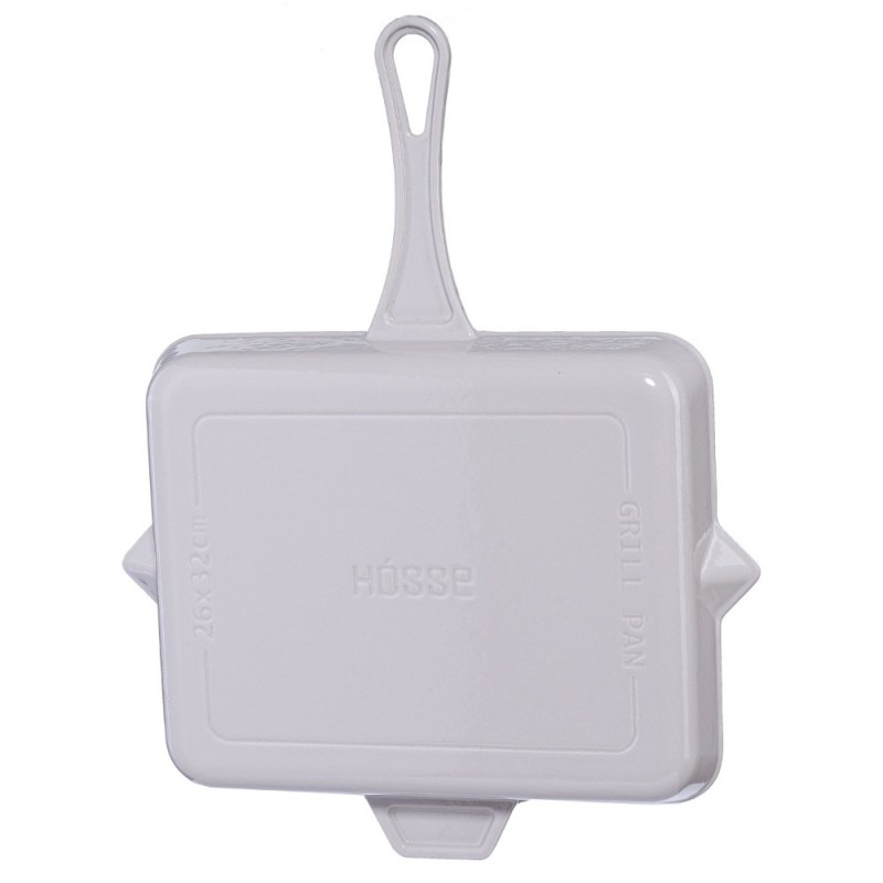Sartén para parrilla de hierro fundido esmaltado Hosse, Ivory, 26x32cm | Sartén para parrilla de hierro fundido Sartén para parrilla de hierro fundido esmaltado Hosse, Ivory, 26x32cm | Sartén para parrilla de hierro fundido | Sartén de hierro fundido |