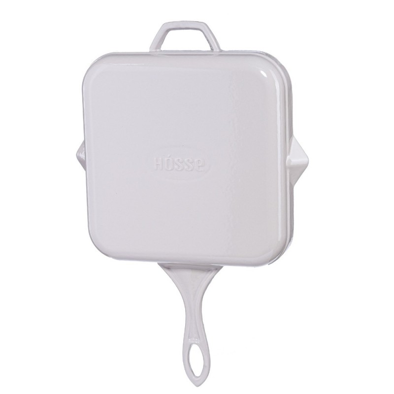 Sartén para parrilla de hierro fundido esmaltado Hosse, Ivory, 28x28cm | Sartén para parrilla de hierro fundido Sartén para parrilla de hierro fundido esmaltado Hosse, Ivory, 28x28cm | Sartén para parrilla de hierro fundido | Sartén de hierro fundido |