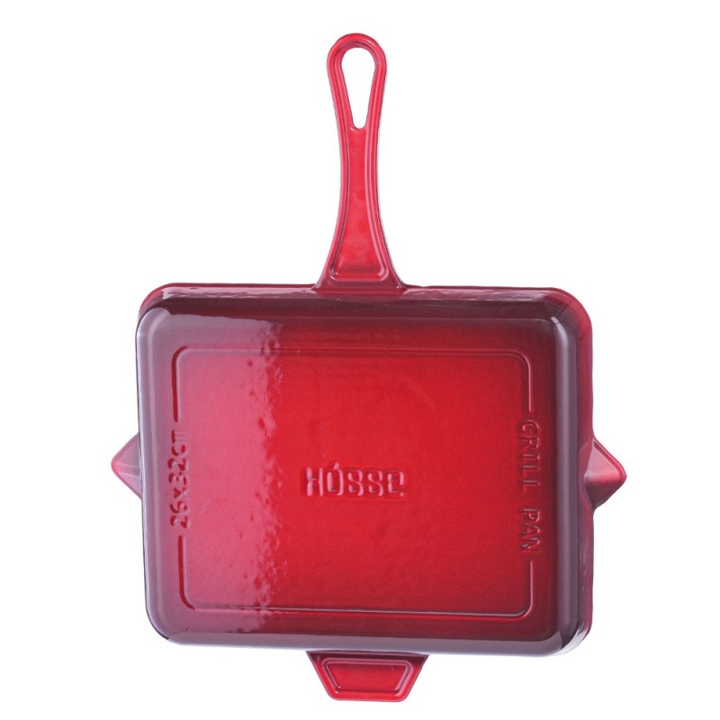 Sartén para parrilla de hierro fundido esmaltado Hosse, Rubin, 26x32cm | Sartén para parrilla de hierro fundido Sartén para parrilla de hierro fundido esmaltado Hosse, Rubin, 26x32cm | Sartén para parrilla de hierro fundido | Sartén de hierro fundido |